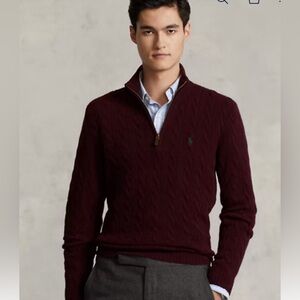POLO Ralph lauren men large quarter zip sweater.